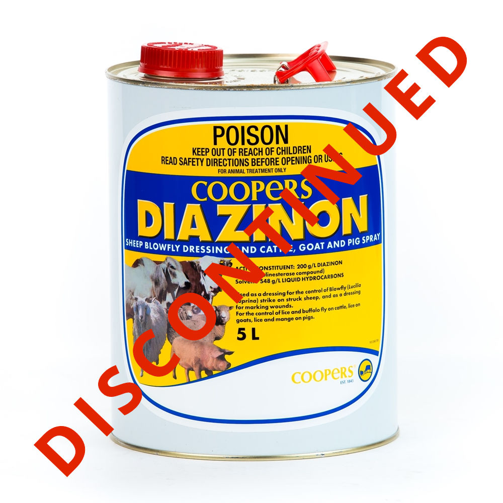Coopers Diazinon Sheep Blowfly Dressing and Cattle Goat and Pig Spray 5L Discontinued