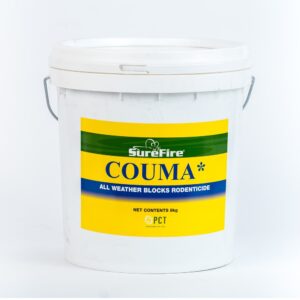 Surefire Couma All Weather Blocks Rodenticide 8kg pails showing wax blocks.