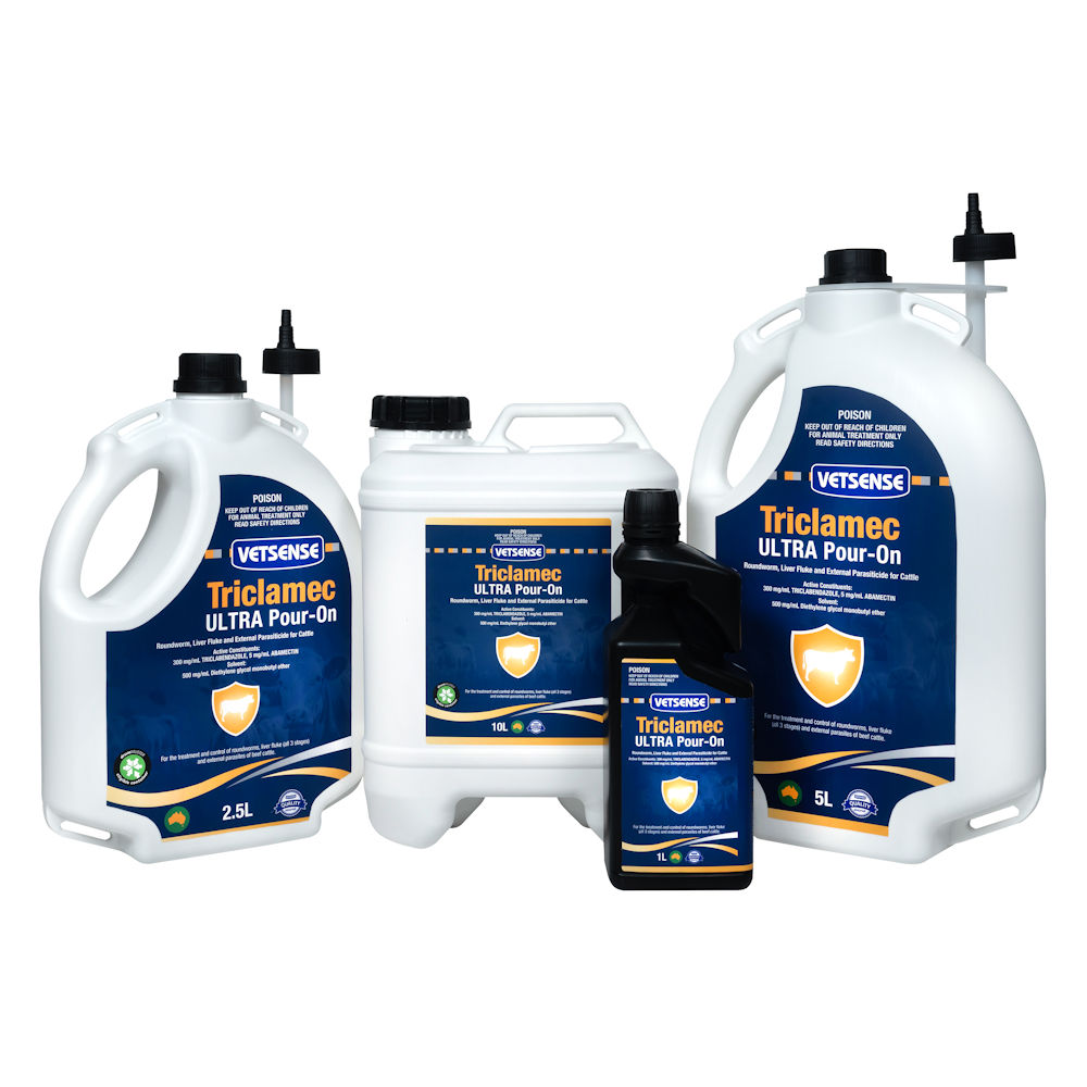 Triclamec Ultra Pour-On 1-Litre, 2.5-Litre, 5-Litre and 10-Litre packs
