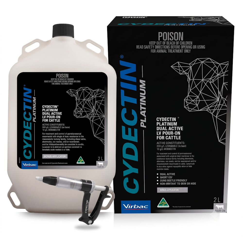 Cydectin Platinum Dual Active LV Pour-On for Beef and Dairy Cattle