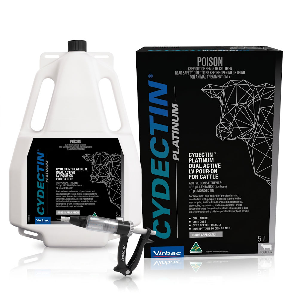 Cydectin Platinum Dual Active LV Pour-On for Beef and Dairy Cattle