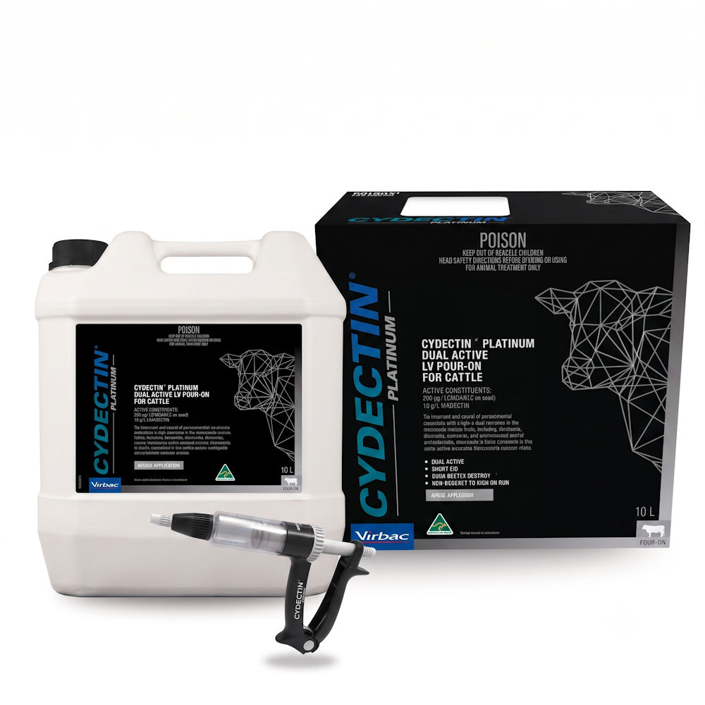 Cydectin Platinum Dual Active LV Pour-On for Beef and Dairy Cattle